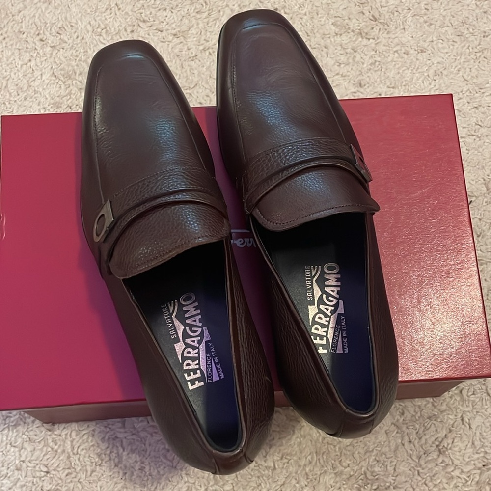 Salvatore Ferragamo brown leather dress shoes